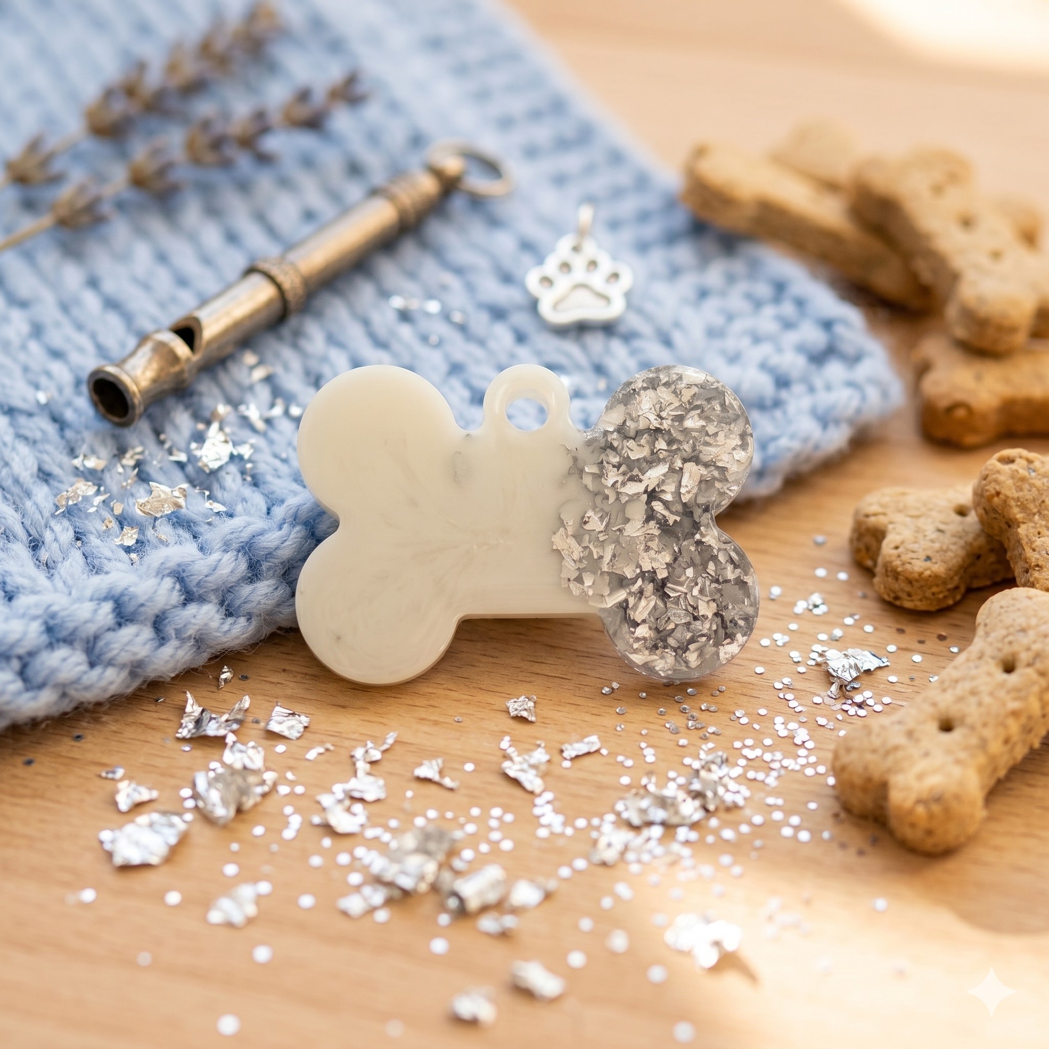 Medagliette Personalizzabili in Resina Glitter per Animali
